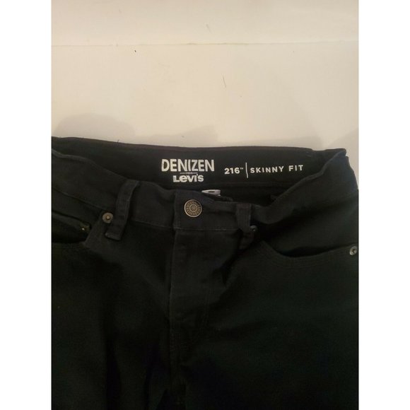LEVIS 216 Jeans Boys sz 12 Black Skinny Fit Denizen Boys Adjustable Waist 26x26 - Picture 2 of 4